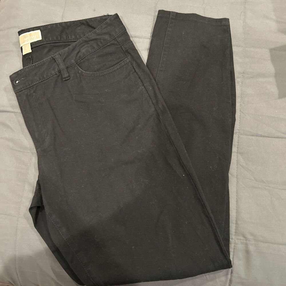 Michael Kors Jeans Womens Size 8 Black Skinny Cotton Blend Stretch Fit